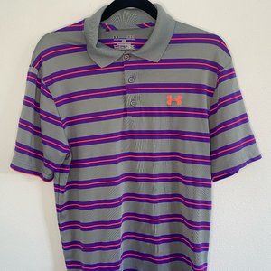 Under Armour Striped HeatGear Golf Polo - Small - Stylish Performance